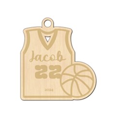 Personalized Basketball Jersey - Wood Ornament