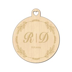 Personalized Wedding Flowers Ring - Wood Ornament