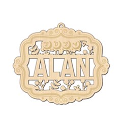 Personalized Name Christmas Year Frame - Wood Ornament