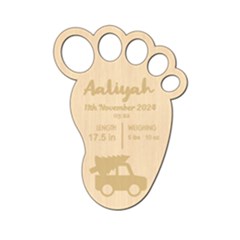  Personalized New Baby Print Foot  - Wood Ornament