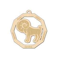 Personalized Zodiac Facts Aries - Wood Ornament