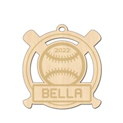 Personalized Sport Baseball - Wood Ornament