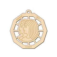 Personalized Zodiac Symbols Gemini - Wood Ornament