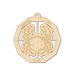 Personalized Zodiac Symbols Cancer - Wood Ornament