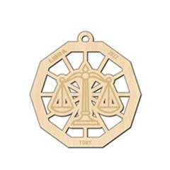 Personalized Zodiac Symbols Libra - Wood Ornament