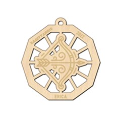 Personalized Zodiac Symbols Sagittarius - Wood Ornament