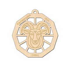 Personalized Zodiac Symbols Capricorn - Wood Ornament