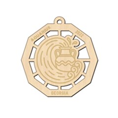 Personalized Zodiac Symbols Aquarius - Wood Ornament