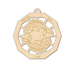 Personalized Zodiac Symbols Pisces - Wood Ornament