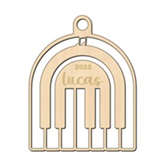 Personalized Musical Piano Rainbow - Wood Ornament