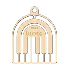 Personalized Musical Piano Rainbow - Wood Ornament