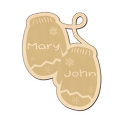 Personalized Christmas Name Glove 4 - Wood Ornament