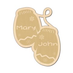 Personalized Christmas Name Glove 4 - Wood Ornament