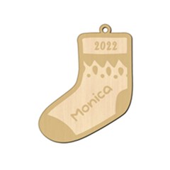 Personalized Christmas Name Sock 1 - Wood Ornament