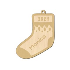 Personalized Christmas Name Sock 1 - Wood Ornament