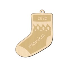 Personalized Christmas Name Sock 2 - Wood Ornament