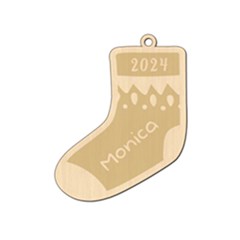 Personalized Christmas Name Sock 2 - Wood Ornament