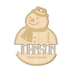 Personalized Christmas Name Snowman 1 - Wood Ornament