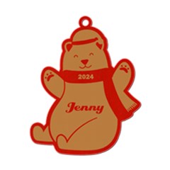 Personalized Christmas Name Solar Bear 2 - Wood Ornament Personalized Christmas Name Solar Bear 2 - Wood Ornament