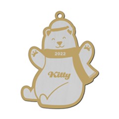 Personalized Christmas Name Solar Bear 1 - Wood Ornament