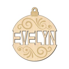 Personalized Christmas Ball Name 2 - Wood Ornament