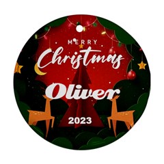 Xmas Tree and Deer Ornaments - Ornament (Round)