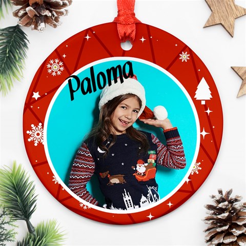 Xmas Photo Circle Ornaments By Oneson Front