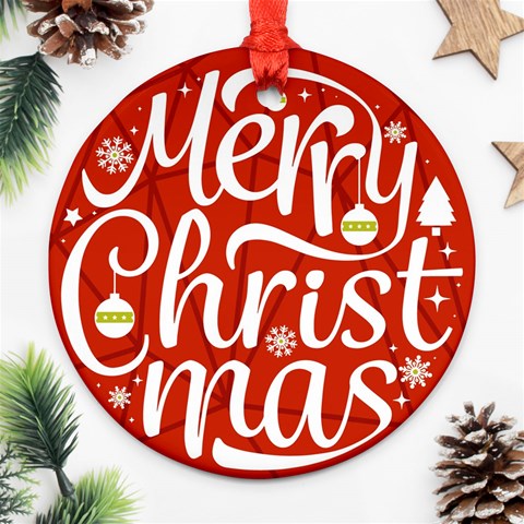 Xmas Photo Circle Ornaments By Oneson Back