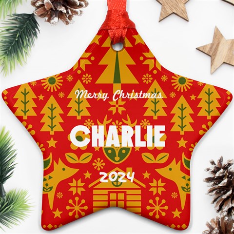 Xmas Winter Pattern Ornament By Oneson Front