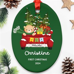 Personalized First Christmas Name - Oval Ornament (Two Sides)