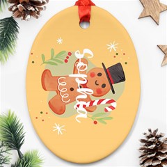 Personalized Christmas Gingerbread Name - Ornament (Oval)