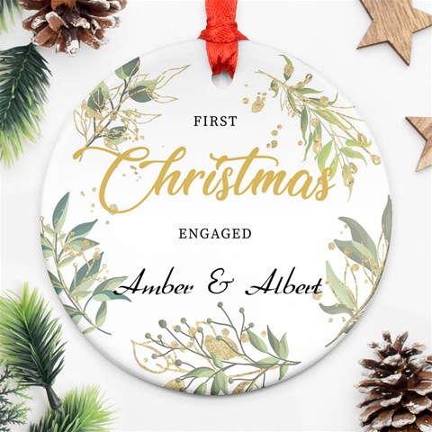 Personalized First Christmas Engaged Names By Joe Front
