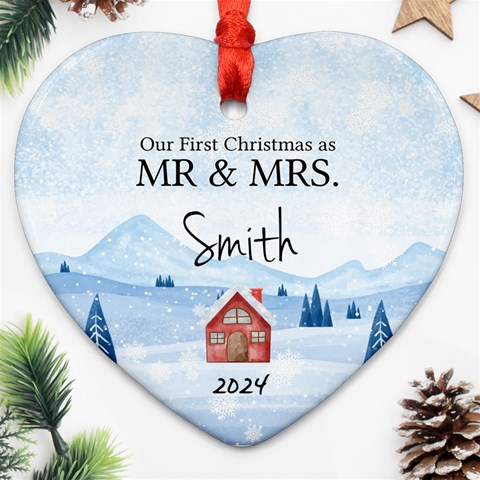 Personalized First Christmas Married Name By Joe Front