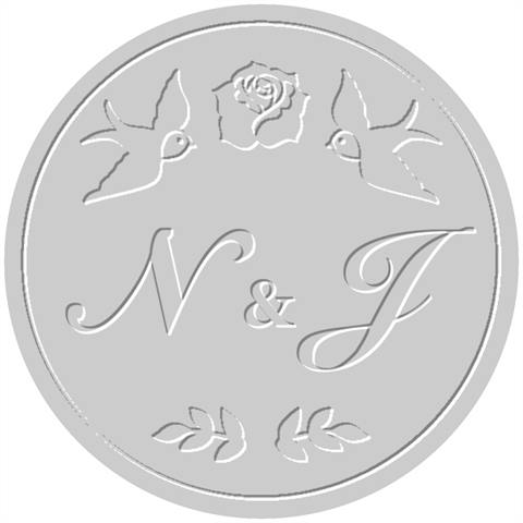 Personalized Rose Bird Embosser By Joe 1.5 x1.5  Stamp