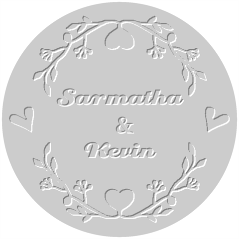 Personalized Heart Embosser By Joe 1.5 x1.5  Stamp