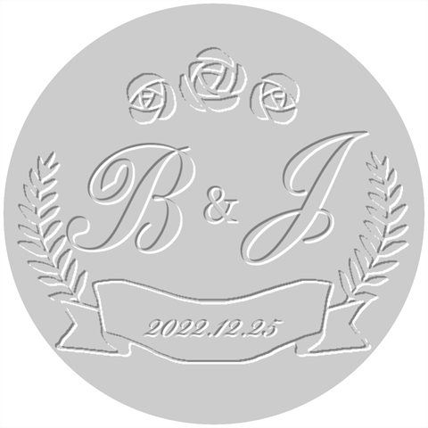Personalized Rose Embosser By Joe 1.5 x1.5  Stamp