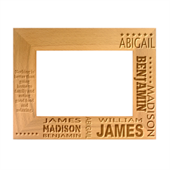 Personalized Family Name and Message - Wood Photo Frame 5  x 7 