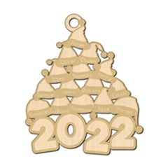 Personalized 15 Names Santa Hats Christmas Family - Wood Ornament