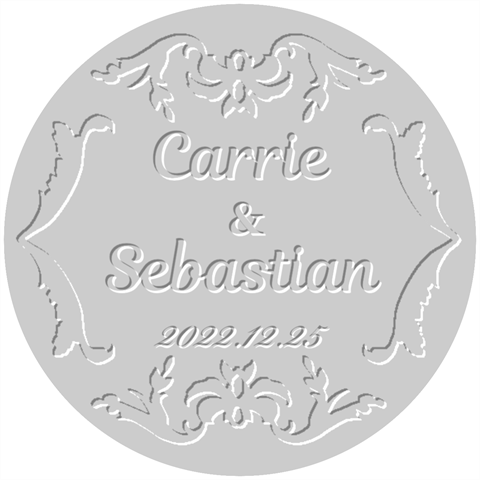 Personalized Wedding Embosser By Joe 1.5 x1.5  Stamp