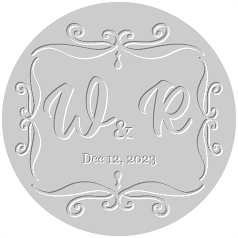 Personalized Initial Wedding Embosser By Joe 1.5 x1.5  Stamp