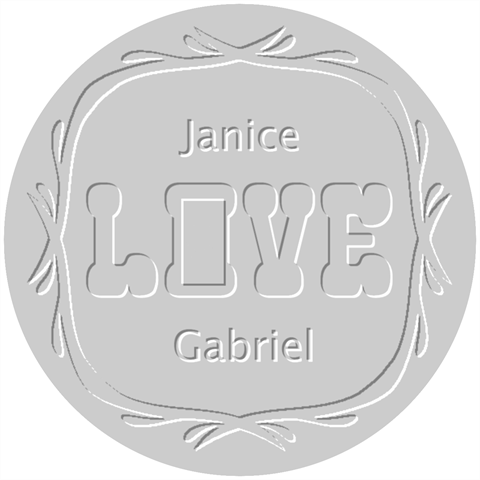 Personalized Love Wedding Name Embosser By Joe 1.5 x1.5  Stamp
