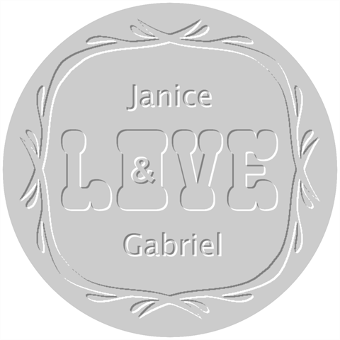 Personalized Love Wedding Name Embosser By Joe 1.5 x1.5  Stamp