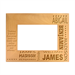 Personalized Family Name Quote - Wood Photo Frame 4  x 6 