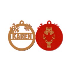 Personalized 2 Layers Xmas Graphic Ornament - Wood Ornament