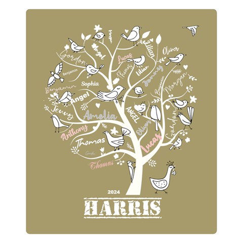 Personalized Family Name Love Heart By Wanni 50 x40  Blanket Front