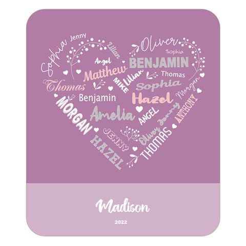 Personalized Family Name Love Heart 2 By Wanni 50 x40  Blanket Front