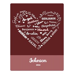 Personalized Family Name Love Heart - Two Sides Premium Plush Fleece Blanket (Large)