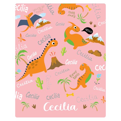 Personalized Baby Dinosaur Blanket By Joe 60 x50  Blanket Front