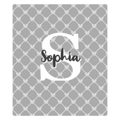 Personalized Name Monogram Heart Love Cross - Two Sides Premium Plush Fleece Blanket (Kids Size)