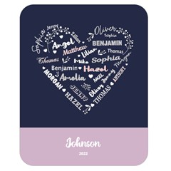 Personalized Family Name Love Heart - Two Sides Premium Plush Fleece Blanket (Medium)